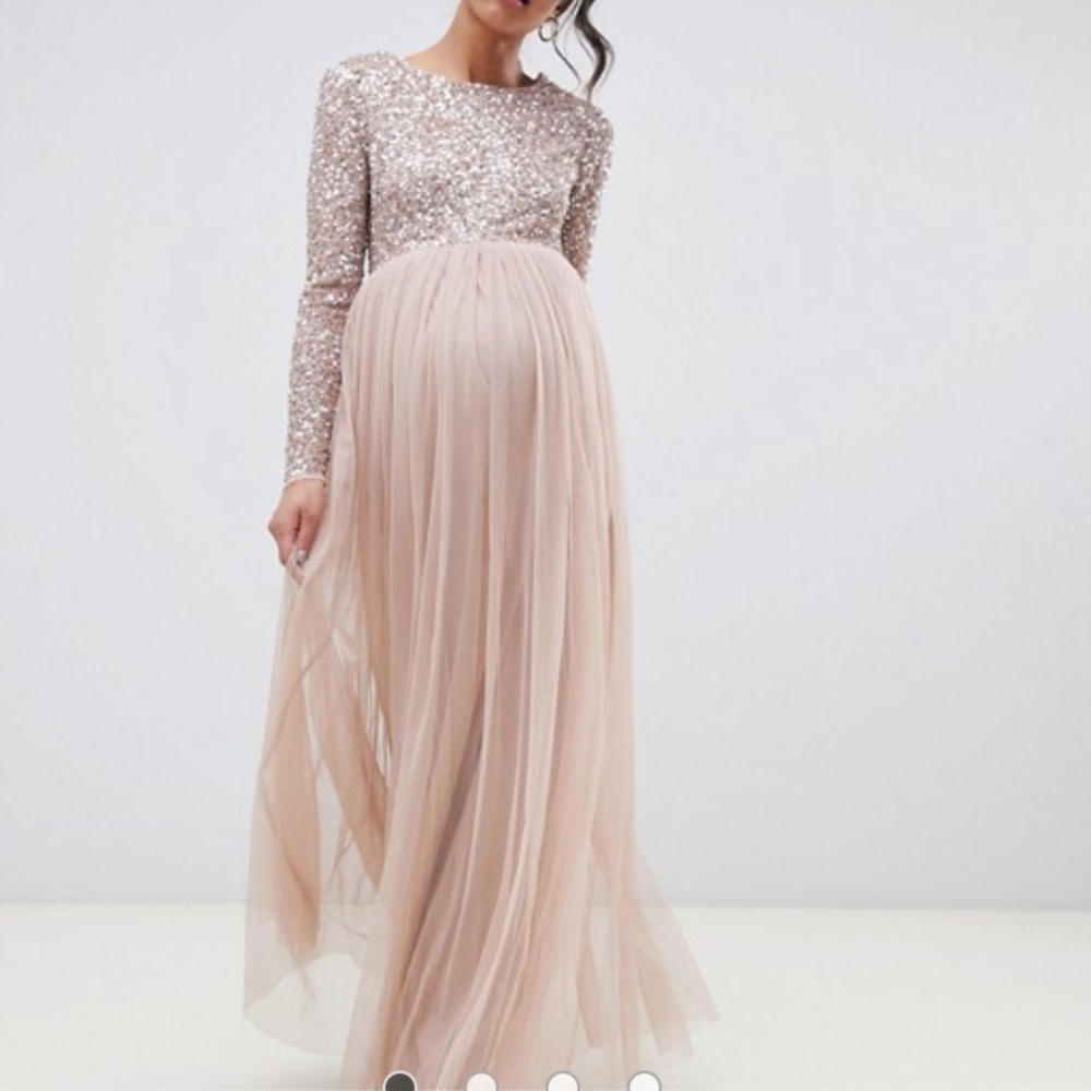 Maya Maternity long sleeved maxi dress